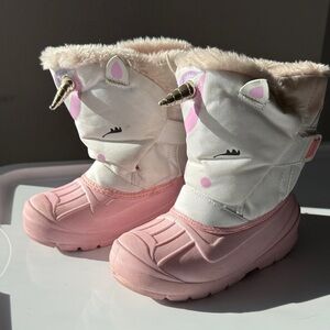 Cat & Jack Pink and White Unicorn Boots